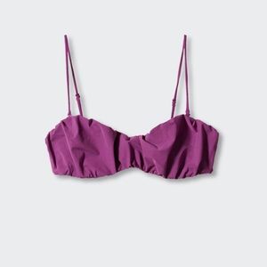 !!! Mango Purple Draped Bikini Top, SZ LRG